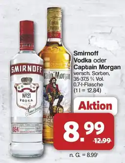 Famila Nord West Smirnoff Vodka oder Captain Morgan Angebot