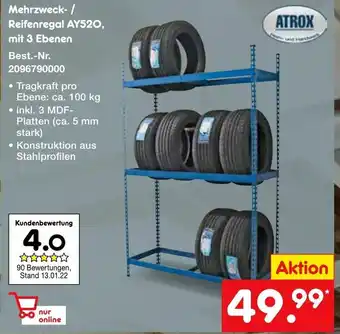 Netto Marken-Discount Atrox Mehrzweck/Reifenregal AY520 mit 3 Ebenen Angebot