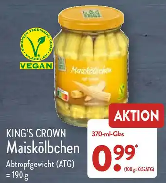 Aldi Nord King's Crown Maiskölbchen 370ml Angebot