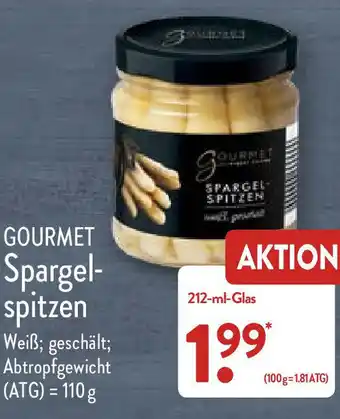 Aldi Nord Gourmet Spargelspitzen 212ml Glas Angebot