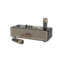 Netto Marken-Discount Hoco BS63 Bluetooth-Lautsprecher mit 2 kabellosen Mikrofonen – Schwarz Angebot
