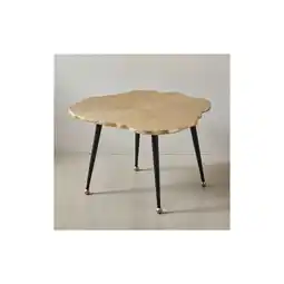 Netto Marken-Discount KADIMA DESIGN Moderner Couchtisch - Schwarz/Gold, Baumscheiben-Look aus Aluminium Angebot