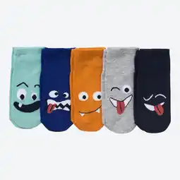 NKD Kinder-Jungen-Sneaker-Socken mit Monstergesichtern, 5er-Pack Angebot