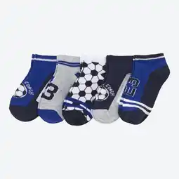 NKD Kinder-Jungen-Sneaker-Socken mit Fußball-Motiv, 5er-Pack Angebot