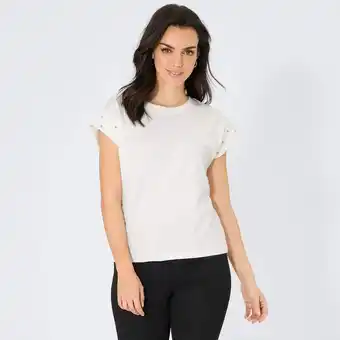 NKD Damen-T-Shirt mit Perlen und Steinen Angebot