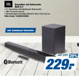 expert Techno Land JBL Soundbar mit Subwoofer BAR 2.1 Angebot