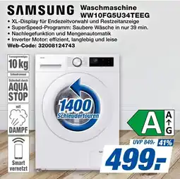 expert Techno Land SAMSUNG Waschmaschine WW10FG5U34TEEG Angebot