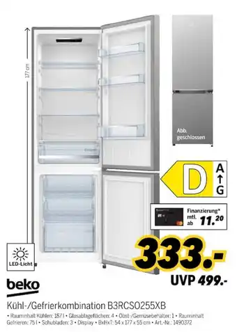 MEDIMAX Kühl-/Gefrierkombination B3RCSO255XB Angebot
