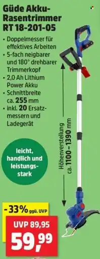 Thomas Philipps Güde Akku-Rasentrimmer RT 18-201-05 Angebot