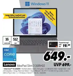 MEDIMAX Lenovo IdeaPad Slim 3 16IRH10 Angebot