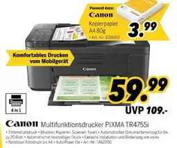 MEDIMAX Canon Multifunktionsdrucker PIXMA TR4755i Angebot