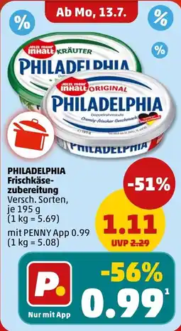 PENNY PHILADELPHIA Frischkäsezubereitung Angebot