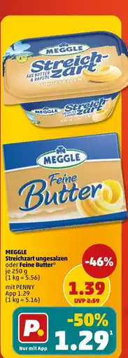 PENNY MEGGLE Streichzart ungesalzen oder Feine Butter Angebot