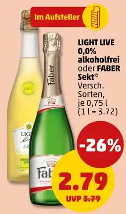 PENNY LIGHT LIVE oder FABER Sekt Angebot