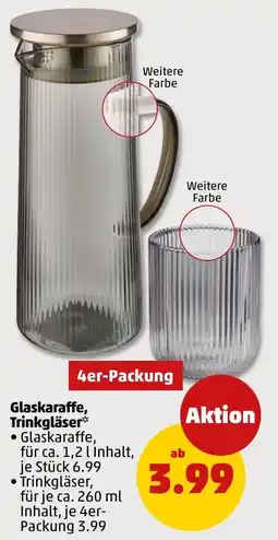 PENNY Glaskaraffe, Trinkgläser* Angebot