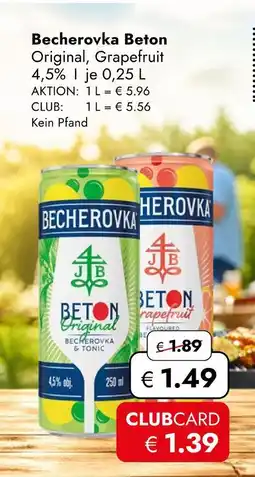 Travel Free Becherovka beton original oder grapefruit Angebot