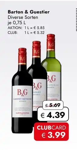 Travel Free Barton & guestier wein diverse sorten Angebot