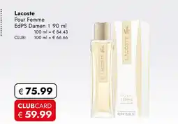 Travel Free Lacoste pour femme Angebot