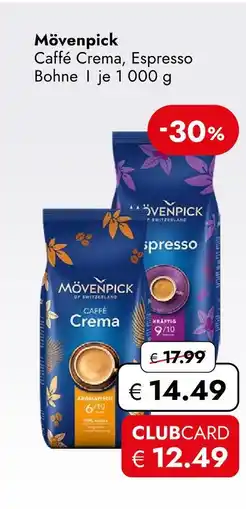 Travel Free Mövenpick caffè caffé crema, espresso Angebot