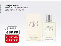 Travel Free Giorgio armani acqua di giò pour homme Angebot