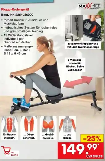 Netto Marken-Discount Maxxmee Klapp Rudergerät Angebot
