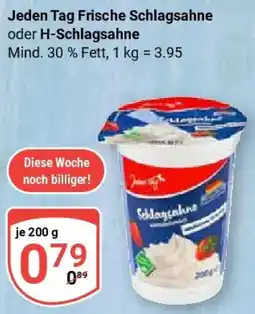 Globus Jeden Tag Frische Schlagsahne oder H-Schlagsahne Angebot