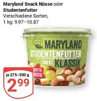 Globus Maryland Snack Nüsse oder Studentenfutter Angebot