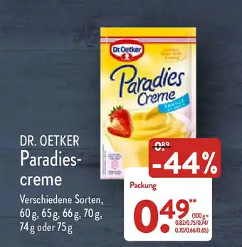 Aldi Nord Dr. Oetker Paradies Creme 60-75g Angebot