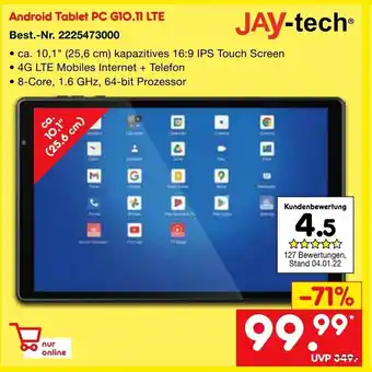 Netto Marken-Discount Jay-Tech Android Tablet PC G10.11 LTE Angebot