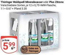 Globus Thüringer Waldquell Mineralwasser oder Plus Zitrone Angebot