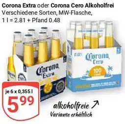 Globus Corona Extra oder Corona Cero Alkoholfrei Angebot