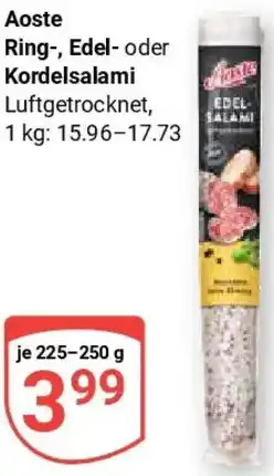 Globus Aoste Ring-, Edel- oder Kordelsalami Angebot