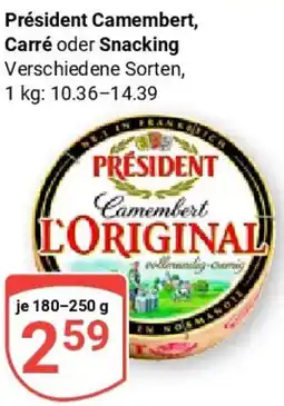 Globus Président Camembert, Carré oder Snacking Angebot