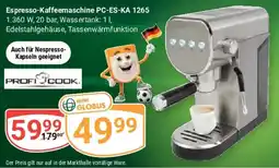 Globus Profi cook Espresso-Kaffeemaschine PC-ES-KA 1265 Angebot