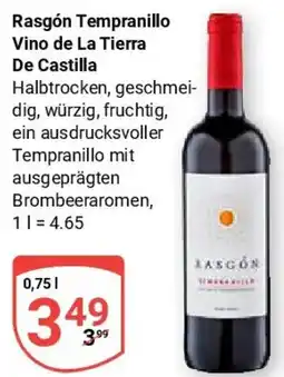 Globus Rasgón Tempranillo Vino de La Tierra De Castilla Angebot