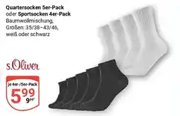 Globus s.Oliver Quartersocken 5er-Pack oder Sportsocken 4er-Pack Angebot