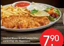 Zurbrüggen Schnitzel Wiener Art mit Pommes frites und Ketchup oder Mayonnaise Angebot
