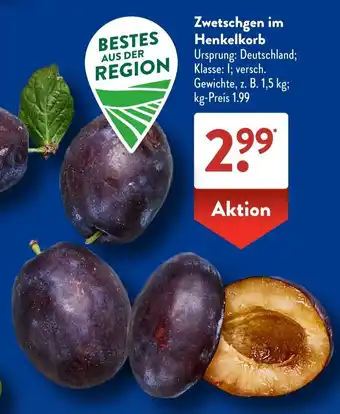 Aldi Süd Zwetschgen im Henkelkorb Angebot