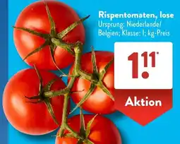 Aldi Süd Rispentomaten, lose Angebot