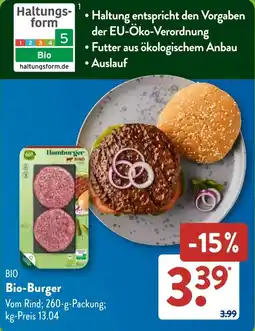 Aldi Süd Hamburger BIO Bio-Burger Angebot