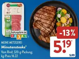 Aldi Süd MEINE METZGEREI Minutensteinsteaks Angebot