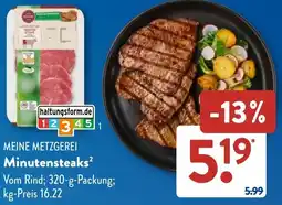 Aldi Süd MEINE METZGEREI Minutensteaks Angebot