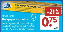 Aldi Süd POWER FORCE Backpapierzuschnitte Angebot
