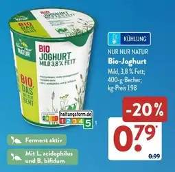 Aldi Süd NUR NUR NATUR Bio-Joghurt Angebot