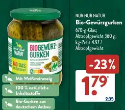 Aldi Süd NurNur NATUR Bio-Gewürzgurken Angebot