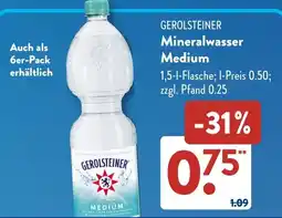 Aldi Süd GEROLSTEINER Mineralwasser Medium Angebot
