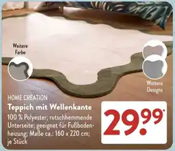 Aldi Süd HOME CREATION Teppich mit Wellenkante Angebot
