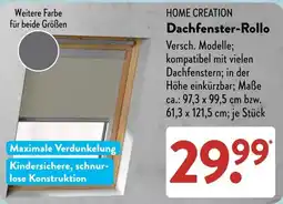 Aldi Süd HOME CREATION Dachfenster-Rollo Angebot