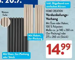 Aldi Süd HOME CREATION Verdunkelungsvorhang Angebot