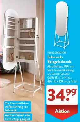 Aldi Süd HOME CREATION Schmuck-Spiegelschrank Angebot